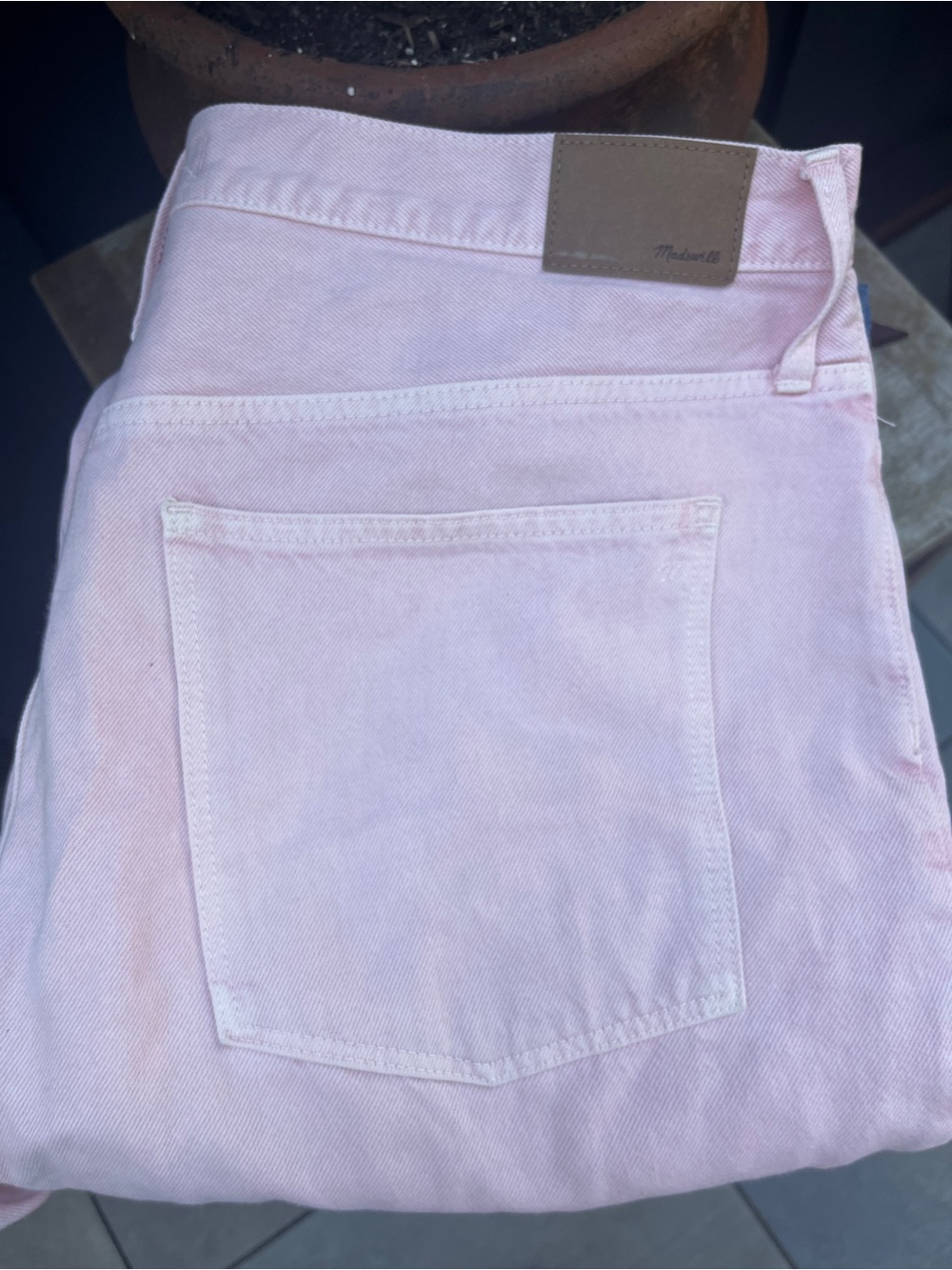 Madewell Pink Baggy Straight Leg Jean